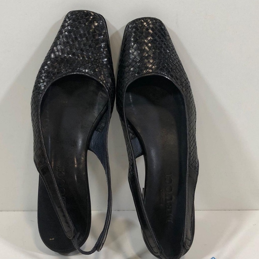 Sesto Meucci Women's Black Woven Slingback Flats Size 6M